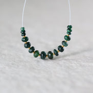 Brazilian Emerald Beads Smooth Rondelle Raw Natural Emerald Genuine Gemstone Beads for DIY Jewelry Making Craft Gift
