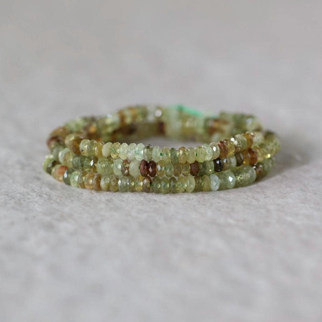 3mm Rare AAA Andradite Garnet Beads Faceted Rondelle Green Garnet Beads 7” Natural Gemstone DIY Jewelry Making Earrings Necklace