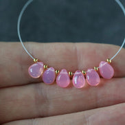 7x5mm Pink Ethiopian Opal Briolette Beads Smooth Teardrops Drops For DIY Jewelry Making Earrings