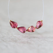 Mystic Pink Topaz Faceted Teardrop Beads Oval 5x7mm 4 Pcs Natural Gemstone for DIY Jewelry Making