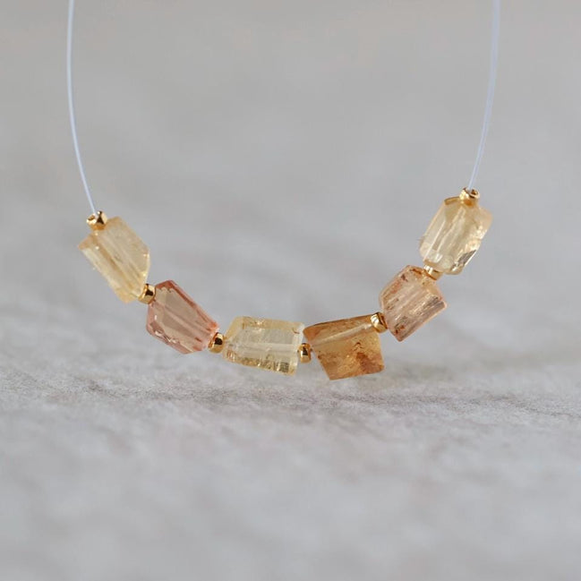 Tiny Natural Imperial Topaz Nugget Beads Slices Chunks 6 Pcs Yellow Gemstone for DIY Jewelry Making Earrings Supplies