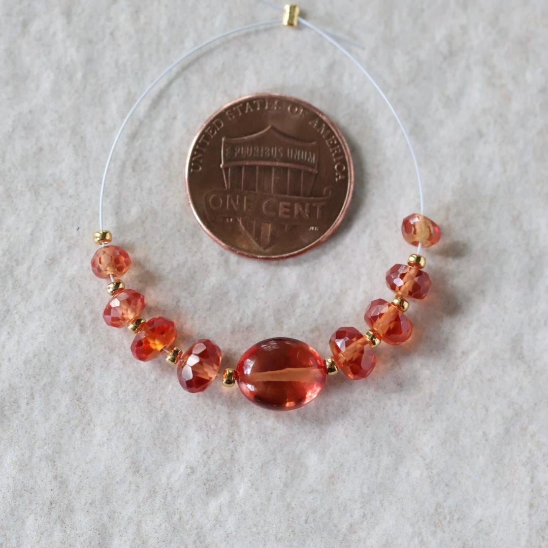 4.5mm 5mm Hot Pink Padparadscha Sapphire Beads Rondelle Faceted 8 PCs Gemstone for DIY Jewelry Making Supplies