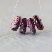 Large 17mm Purple Spiny Oyster Bead with Turquoise Inlay Heishi Beads Natural Shell for DIY Jewelry Making Supplies