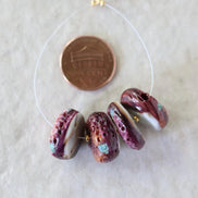Large 17mm Purple Spiny Oyster Bead with Turquoise Inlay Heishi Beads Natural Shell for DIY Jewelry Making Supplies