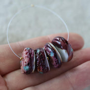 Large 17mm Purple Spiny Oyster Bead with Turquoise Inlay Heishi Beads Natural Shell for DIY Jewelry Making Supplies