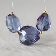 Alexandrite Oval Beads Nuggets Faceted Chunks Stone 3 PCs 9x14mm Gemstone Bead for Jewelry Making DIY Earrings