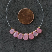 6-7mm Pink Ethiopian Opal Briolette Beads Smooth Teardrops Drops For DIY Jewelry Making Earrings