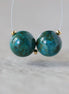11.5mm Rare Malachite Chrysocolla Beads Round Smooth Pair Malacholla Natural Gemstone for DIY Jewelry Making Earrings