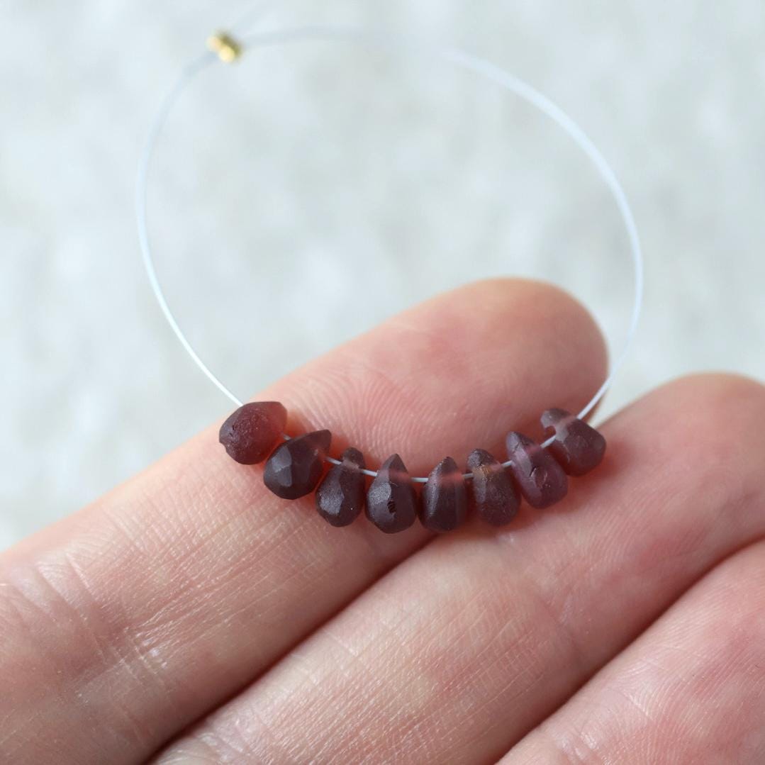 5mm Matte Mozambique Garnet Briolette Beads Smooth 8 Pcs Natural Gemstone DIY Jewelry Making Earrings Necklace January Birthstone