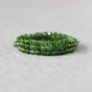 3.5mm AAA Chrome Diopside Beads Round Faceted Natural Green Gemstone for DIY Jewelry Making