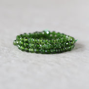 3.5mm AAA Chrome Diopside Beads Round Faceted Natural Green Gemstone for DIY Jewelry Making