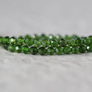 3.5mm AAA Chrome Diopside Beads Round Faceted Natural Green Gemstone for DIY Jewelry Making