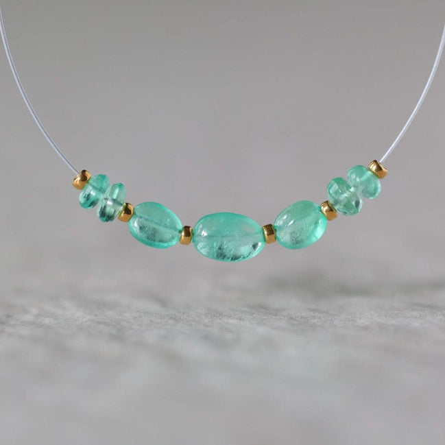 Tiny 3mm Colombian Emerald Oval Beads Smooth Rondelle Gem Quality Natural Gemstone for DIY Jewelry Making