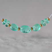 Tiny 3mm Colombian Emerald Oval Beads Smooth Rondelle Gem Quality Natural Gemstone for DIY Jewelry Making