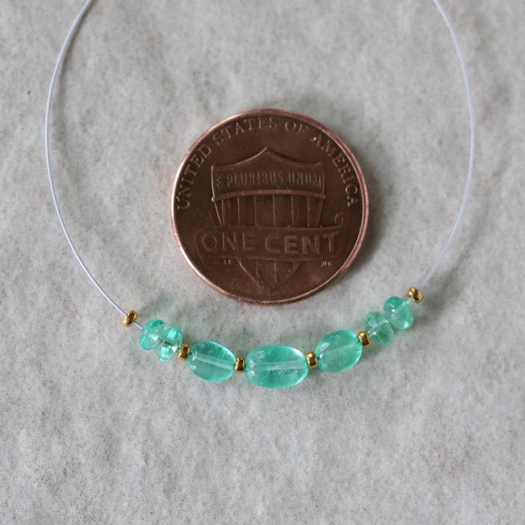 Tiny 3mm Colombian Emerald Oval Beads Smooth Rondelle Gem Quality Natural Gemstone for DIY Jewelry Making