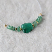 Natural Emerald Beads Smooth Nugget Stone Chunk Gemstone Faceted Rondelle Bead for DIY Jewelry Making