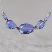 7mm AAA Tanzanite Beads Rondelle Smooth 4 Pcs Gemstone Beads for Silk Knotting Jewelry Making DIY Necklace Earrings