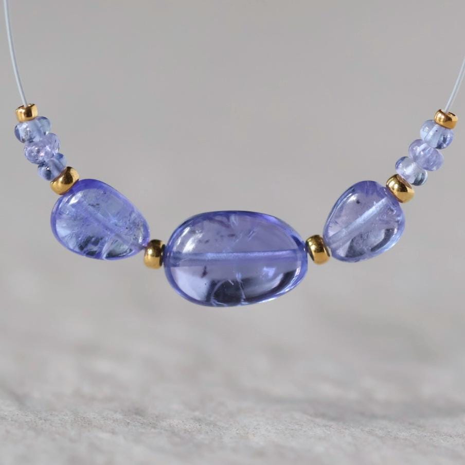 7mm AAA Tanzanite Beads Rondelle Smooth 4 Pcs Gemstone Beads for Silk Knotting Jewelry Making DIY Necklace Earrings