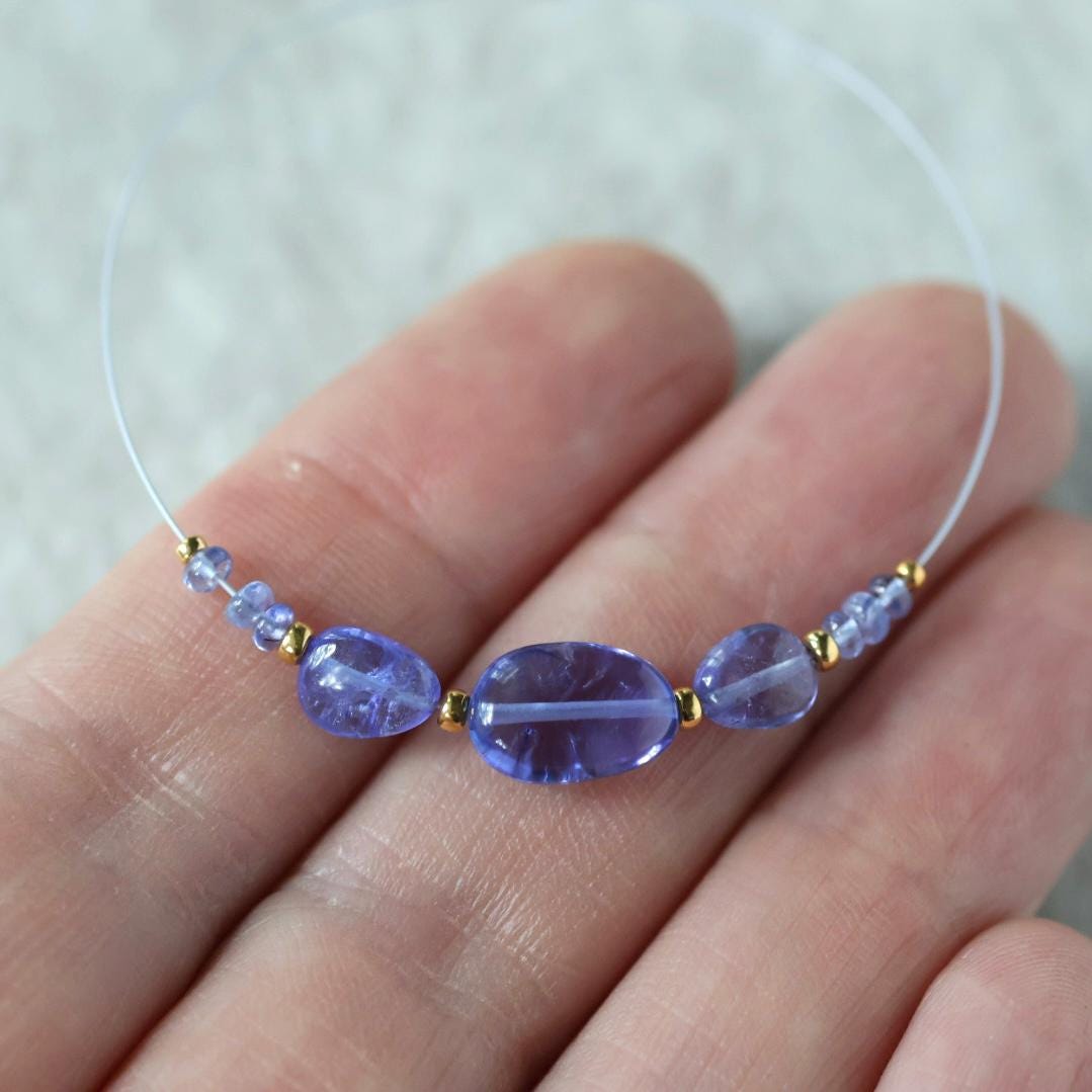 7mm AAA Tanzanite Beads Rondelle Smooth 4 Pcs Gemstone Beads for Silk Knotting Jewelry Making DIY Necklace Earrings