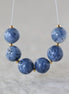 8mm Natural Color Blue Sponge Coral Beads Round Smooth Gemstone Beads for DIY Jewelry Making Supplies Earrings