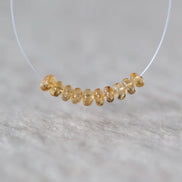 3.5mm Yellow Tourmaline Smooth Rondelle Beads 6 PCs Sunshine Yellow Genuine Gemstone Beads DIY Jewelry Making Gift October Birthstone