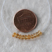 3.5mm Yellow Tourmaline Smooth Rondelle Beads 6 PCs Sunshine Yellow Genuine Gemstone Beads DIY Jewelry Making Gift October Birthstone