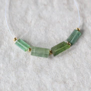 Green Tourmaline Tube Beads Sticks 2 PCs Genuine Gemstone Beads DIY Jewelry Making Gift October Birthstone