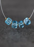 Tiny 5mm Natural Swiss Blue Topaz Faceted Cube Beads 4 Pcs Genuine Gemstone for DIY Jewelry Making Supplies Earrings Pendants