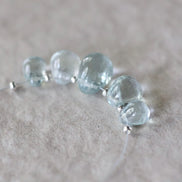 Tiny Natural Aquamarine Faceted Briolette Beads Tear Drops Pear 5-7mm Sparkly Gemstone Beads March Birthstone DIY Jewelry