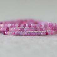 2.7mm AAA Pink Ruby Beads Faceted Rondelle Natural Pink Gemstone for DIY Jewelry Making Supplies July Birthstone