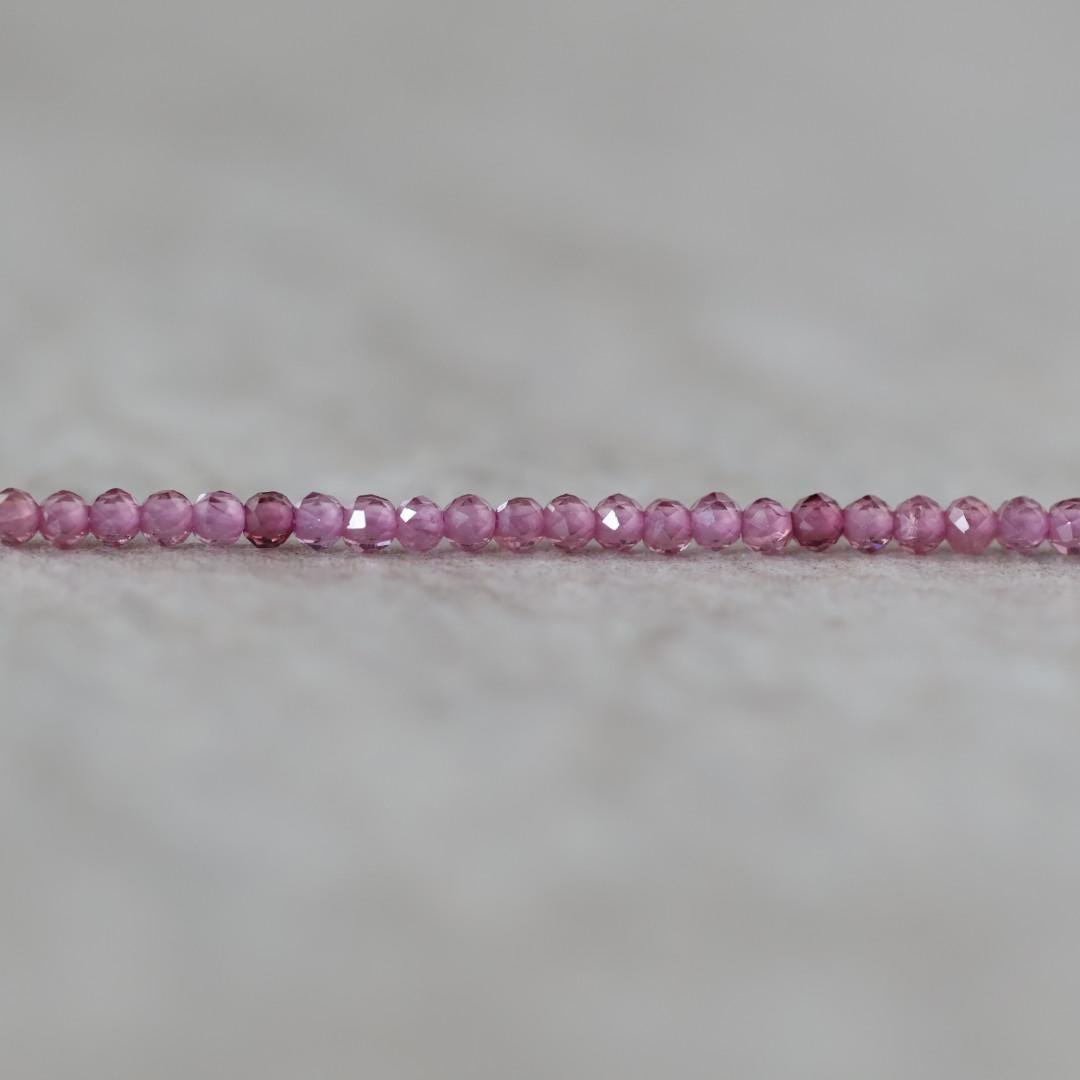 1.9mm AAA Malaya Pink Garnet Beads Faceted 15” Natural Malaya Garnet Spacer Gemstone Beads DIY Jewelry Making Necklace Earrings
