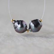 10mm Genuine Gray Tahitian Pearl Beads Baroque Organic 2 PCs DIY Jewelry Making Supplies Earrings