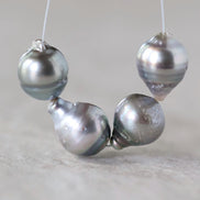 10mm Genuine Silver Gray Tahitian Pearl Beads Baroque Organic 4 PCs DIY Jewelry Making Supplies Earrings