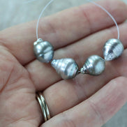 10mm Genuine Silver Gray Tahitian Pearl Beads Baroque Organic 4 PCs DIY Jewelry Making Supplies Earrings
