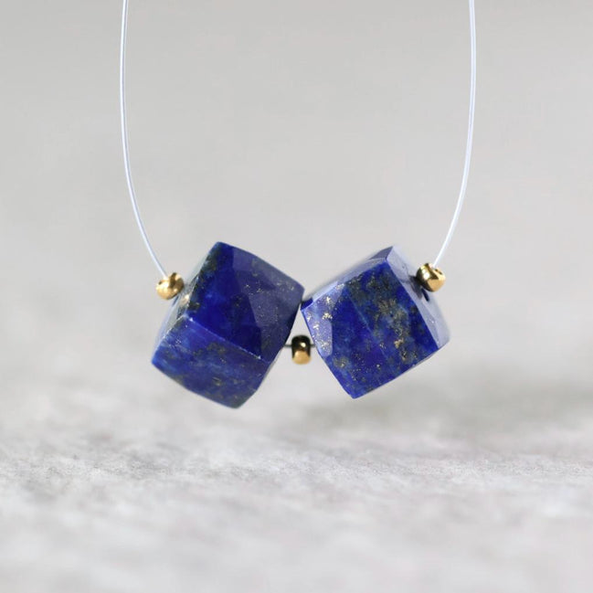 8mm AAA Lapis lazuli Cube Beads Natural Gemstone Beads for DIY Jewelry Making Earrings Supplies