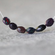 Tiny Black Ethiopian Opal Oval Beads Faceted Natural Welo Opal Genuine Bead DIY Jewelry Making Earrings Supplies