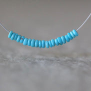 2.5mm Tiny Natural Sleeping Beauty Turquoise Rondelle Beads Smooth 1” Gemstone Beads DIY Jewelry Making December Birthstone
