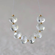 Green Amethyst Oval Bead Checker Faceted Prasiolite Natural Gemstone for DIY Jewelry Making Supplies