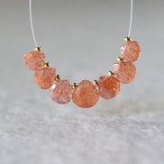 AAA Tanzanian Sunstone Faceted Briolette Beads