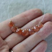 AAA Tanzanian Sunstone Faceted Briolette Beads