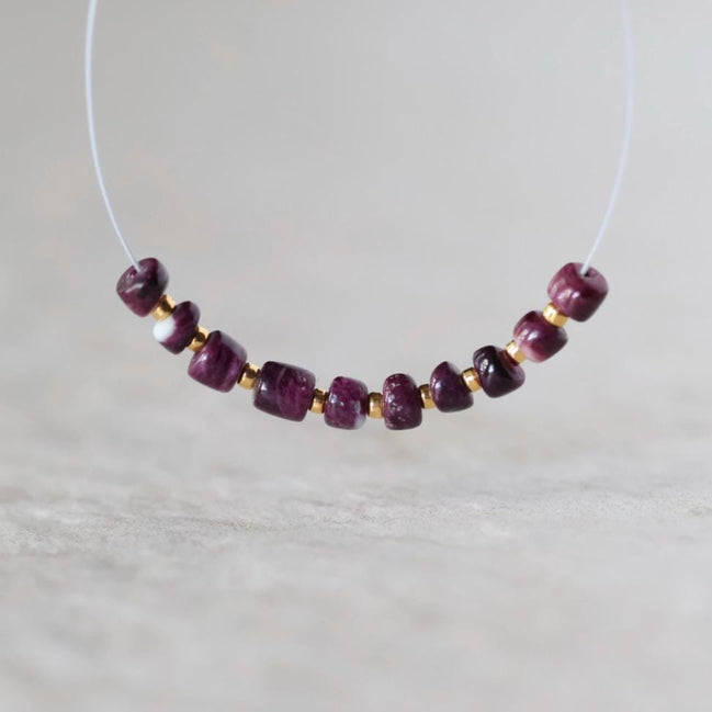 Natural Purple Spiny Oyster Bead Shell Tube Nuggets Smooth 3mm Natural Shell Accents for DIY Jewelry Making Supplies