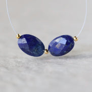 12mm Lapis lazuli Oval Beads Faceted Stones 2 PCs Natural Blue Gemstone for DIY Jewelry Making Supplies