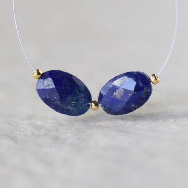 12mm Lapis lazuli Oval Beads Faceted Stones 2 PCs Natural Blue Gemstone for DIY Jewelry Making Supplies