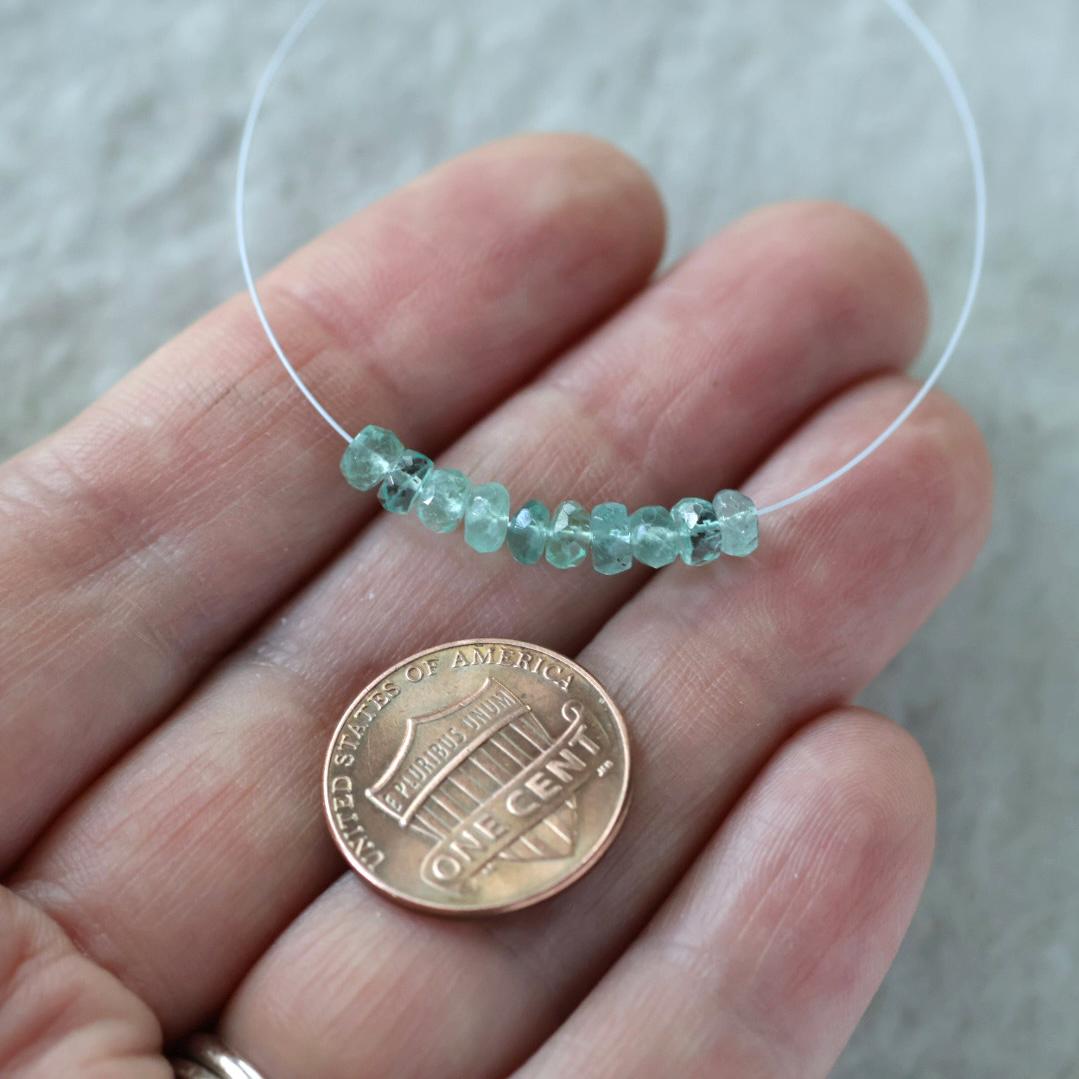 4mm Paraiba Blue Tourmaline Beads Rondelle 10 PCs Faceted Genuine Gemstone Beads Jewelry Making Gift October Birthstone
