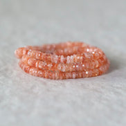 4mm AAA Sunstone Rondelle Beads Faceted Heliolite Orange Sparkly Natural Gemstone for DIY Jewelry Making Supplies