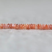 4mm AAA Sunstone Rondelle Beads Faceted Heliolite Orange Sparkly Natural Gemstone for DIY Jewelry Making Supplies
