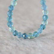 5mm AAA Blue Green Fluorite Faceted Beads Round 15