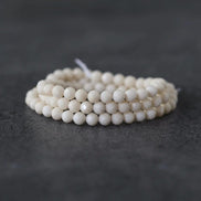 4mm Milky White River Stone Beads Faceted Round Riverstone 15