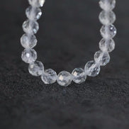 4mm AAA White Topaz Faceted Beads Round 15”Natural Clear Sparkly Gemstone for DIY Jewelry Making Supplies