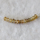 3mm Yellow Tourmaline Beads - Faceted Rondelle Micro Gemstone 16 Pcs